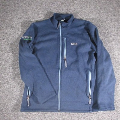 Stio Jacket Mens Large Blue Fleece Full Zip Logo Outdoor Hiking Trail Outdoors