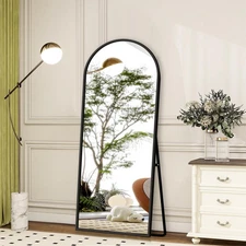 56 x 18 Full Length Mirror with Stand, Arched Aluminum Alloy Frame, Versatile...