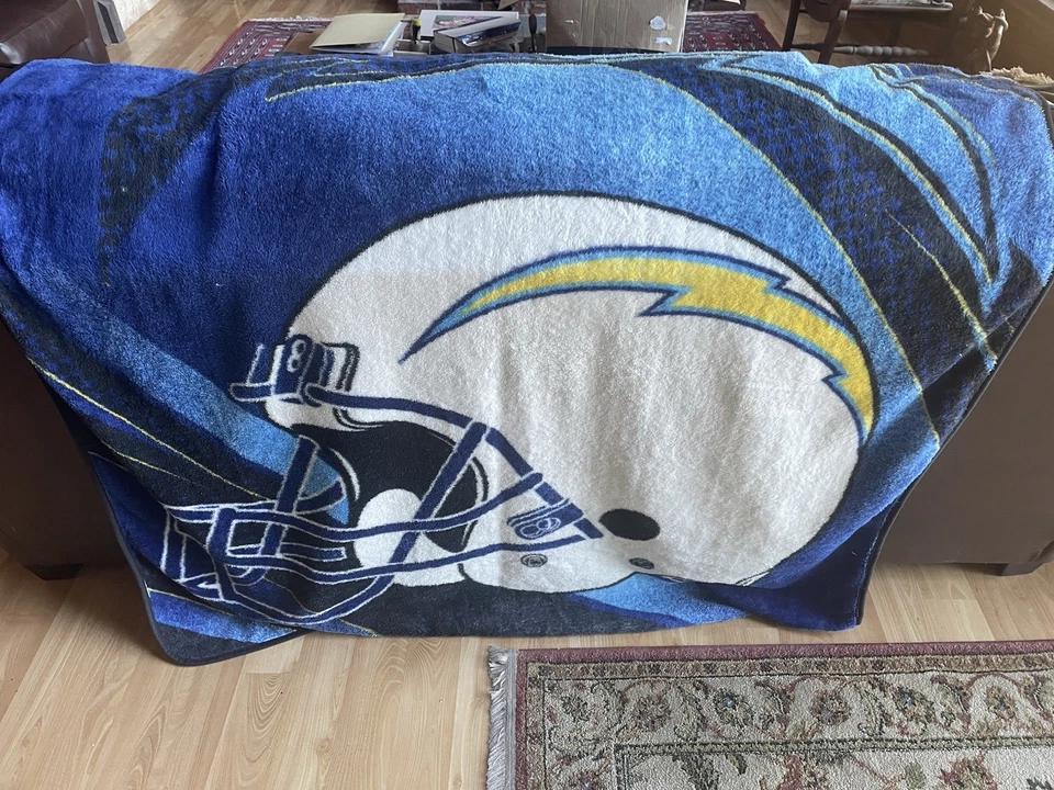 Lote combinado vintage de camisa y manta polar de los San Diego Chargers/tiro Foto 2 de 4