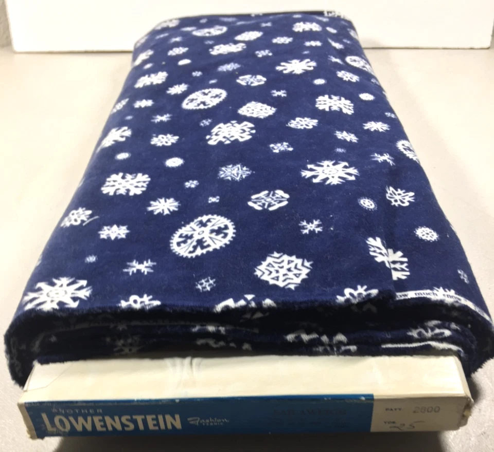 SNOW MUCH SNOW FLANNEL BY ALEXANDER HENRY 4+ yards 1998 - 100% COTTON FABRIC - Image 2 of 4