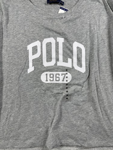 Polo Ralph Lauren Shirt Womens Medium Gray Long Sleeve Crewneck 1967 Logo New - Picture 4 of 11