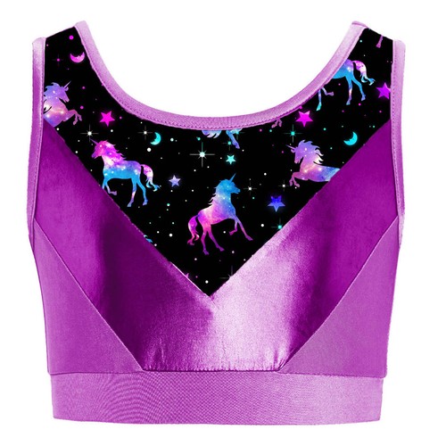 Reggiseno da competizione per bambini ragazze gilet performance crop top abbigliamento da ballo senza maniche yoga - Foto 20 di 33