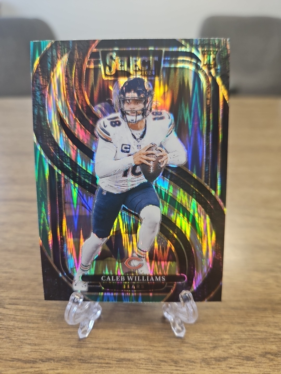 2024 Select - Premier Level Caleb Williams #114 Black & Green Shock Prizm (RC)