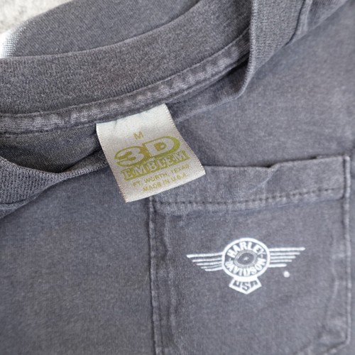 Vintage Harley Davidson Shirt Mens Medium 3D Emblem Pocket T Hawaii Made USA 80s