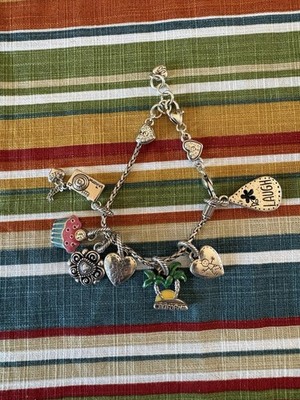 Brighton Charm Bracelet Silver Pl Laugh Kids California Cupcake Camera