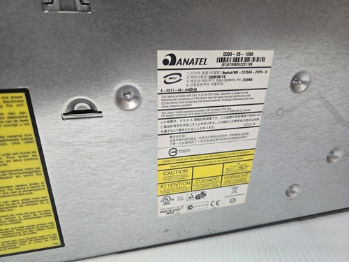 Cisco WS-C3750G-24PS-S 24 Port PoE-24 3750G Gigabit Switch w/ Rack Ears - Picture 5 of 6
