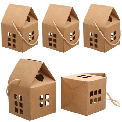 10 Pcs Handheld House Biscuit Geschenkbox Braut Leckerliboxen Mit Griffen
