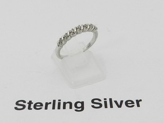 Macy's Diamond Swirl Ring (1/10 ct. t.w.) in Sterling Silver 6