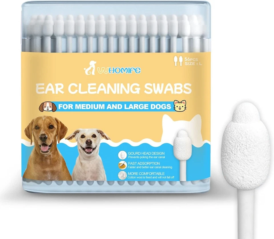 Safe Gourd-Shaped Ear Swabs for Dogs - Prevent Hearing Damage & Injury, 56 PCS - Image 3 of 4