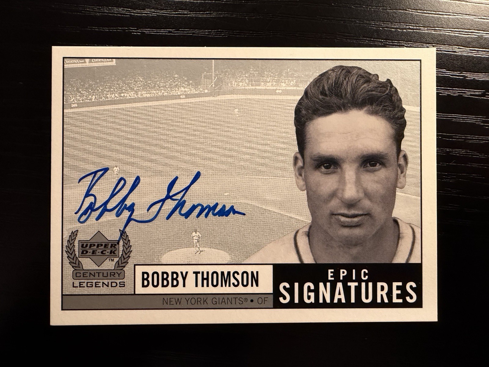 1999 Upper Deck Century Legends Bobby Thomson Auto #BT Epic Signatures 