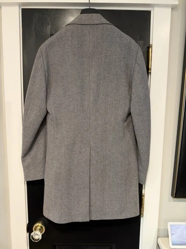 Suitsupply Custom Made Overcoat 40 Gray Herringbone Wool Cashmere E Thomas image 2