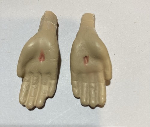 Vintage Columbia Statuary Chalkware Sacred Heart Of Jesus Open Arms Figur - Bild 11 von 11