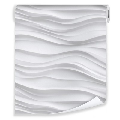 Vliestapete Weiß 3D Effect Wellen Wandtapete VLIES TAPETE XXL + KLEISTER