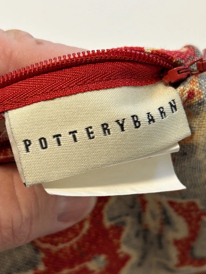 Fundas de almohada lumbar Pottery Barn Julia rojas vintage estampado paisley cremallera lateral 26 pulgadas Foto 4 de 4