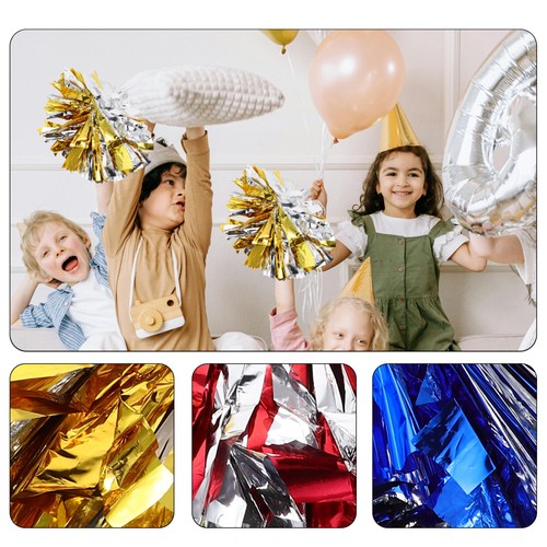 6 Stück Kunststoff Cheerleading Pom Poms mit Schlagstockgriffen für Sportveranstaltungen - Bild 3 von 12