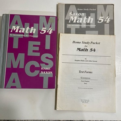 Saxon 54 Math SET (1st Edition) Textbook, Answers Key And Test Forms