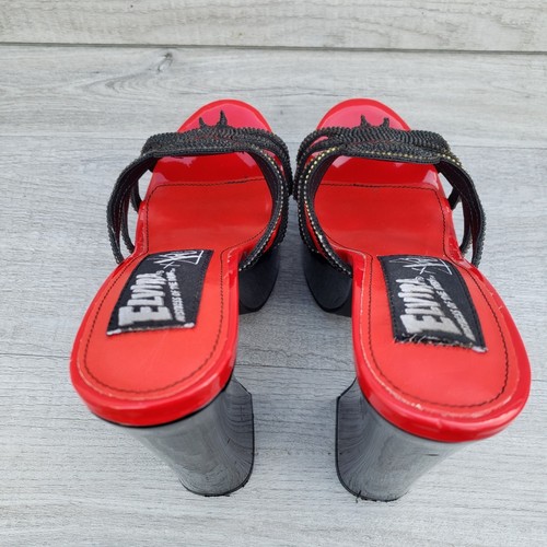 YRU x Elvira Spider Bomba Tacones Plataforma Gótico Rojo Negro Talla 6.5 - Imagen 15 de 23