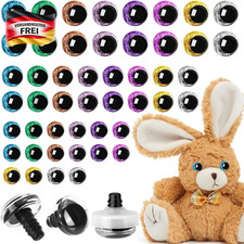 Sicherheitsaugen Set für Stofftiere - Bunte Glasaugen mit Unterlegscheiben 48 St