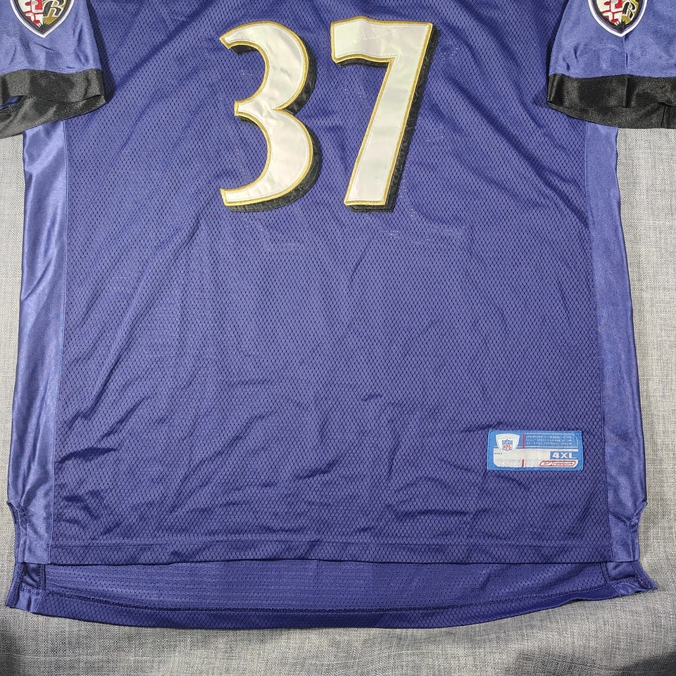 VTG Deion Sanders #37 Baltimore Ravens NFL Football Jersey 4XL Purple Reebok - Image 3 of 4