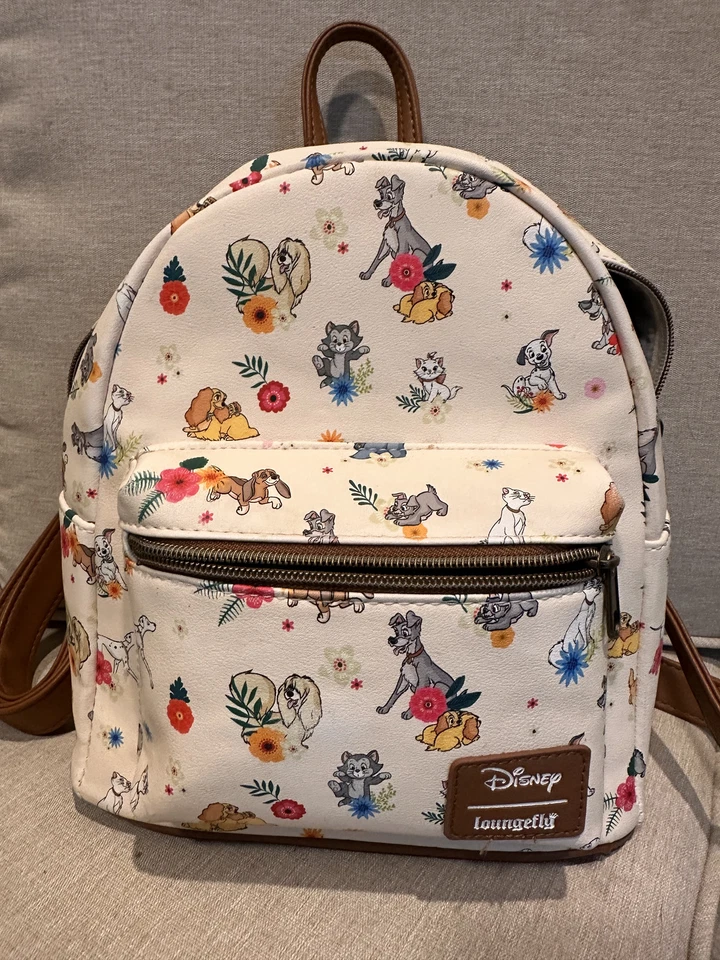 Mini Mochila Floral Loungefly Disney Mascotas Gatos y Perros Exclusiva Foto 2 de 4