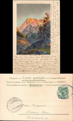 CPA Chamonix-Mont-Blanc Mont Blanc Stimmungsbild Künstlerkarte 1901