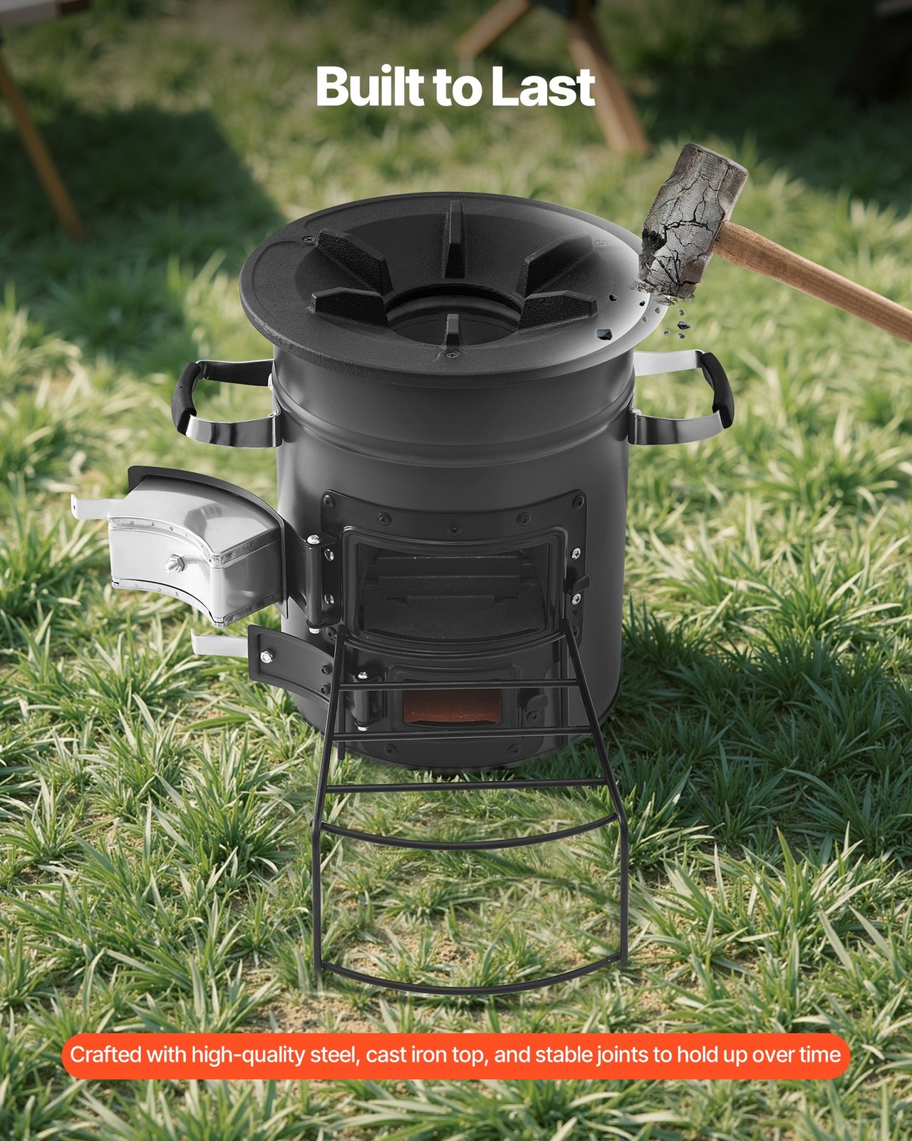 New Camping Rocket Stove, Wood Burning Portable Rocket Stove with Carrying Bag