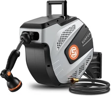 Retractable Garden Hose Reel - 1/2 Inch X 50Ft Wall Mounted Hose Reel with 3/4 I