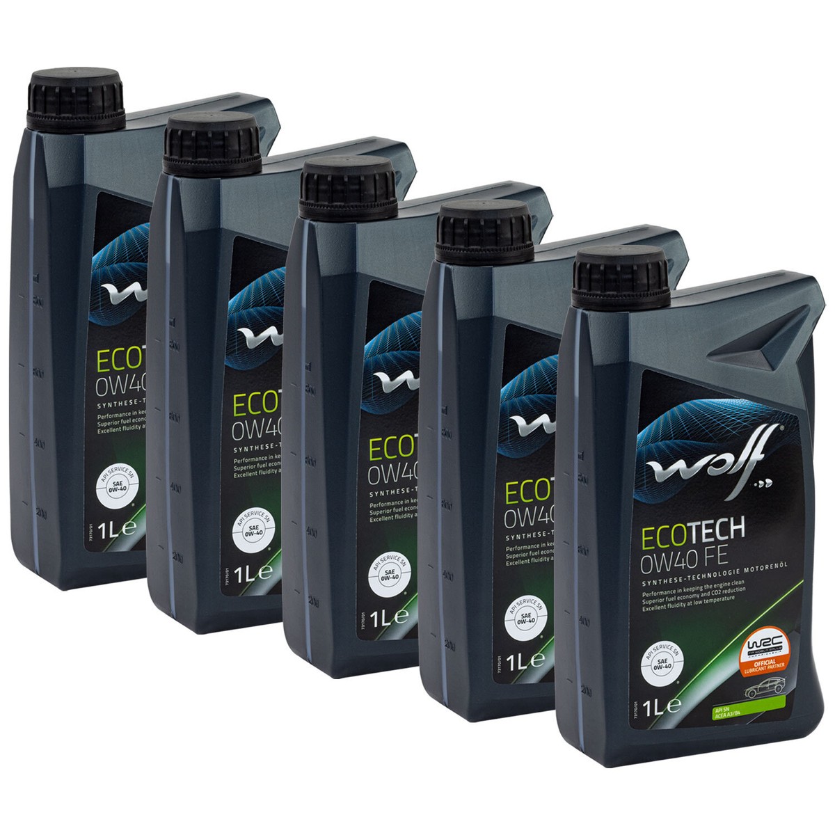 Motoröl WOLF ECOTECH FE 16106 SAE 0W40 5 X 1 Liter für Audi