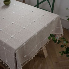 Tassel Rectangle Tablecloth Kitchen Table Cloth Cover Dinner Room Evening Decor