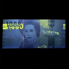 Indonesian 1000 Rupiah Banknote Indonesia Currency Paper Money UV Art