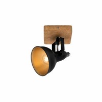Briloner Spot, Schwarz-Gold, Mit Holz 1Xe14/25W Max. Exkl. Spotleuchte Wandspot