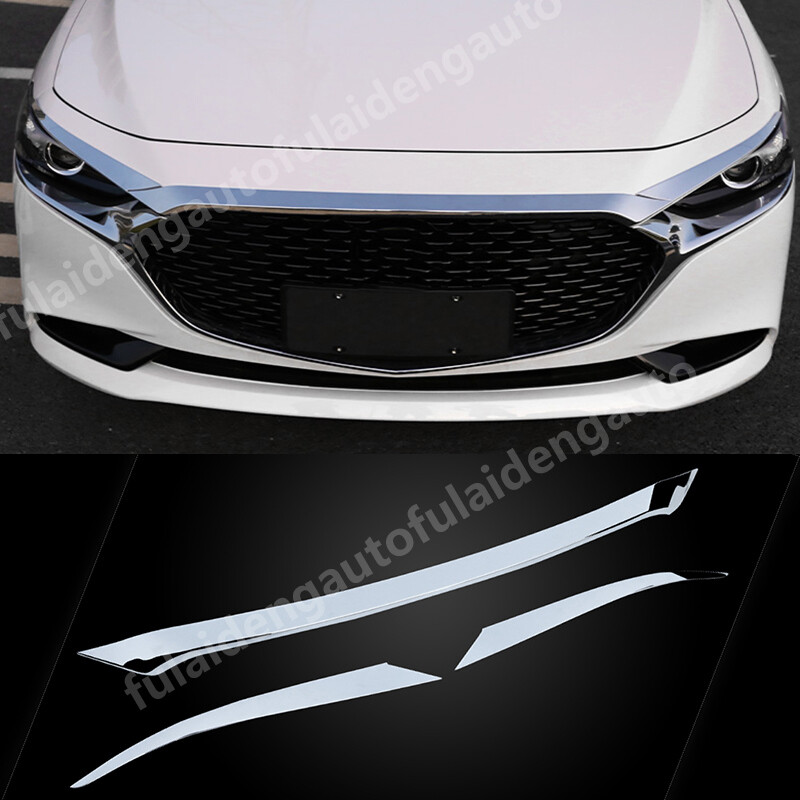 2019-2024 Mazda 3 Axela Chrome Hood Grille Lip Guard Cover Trim  