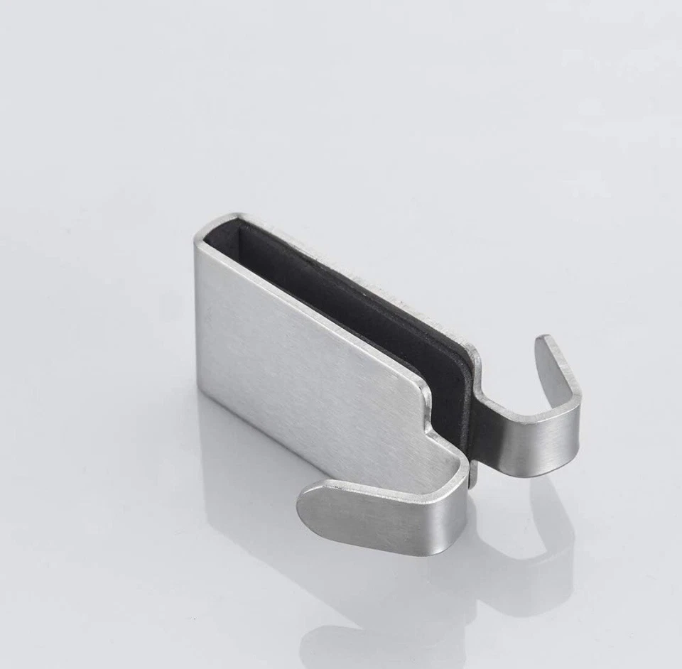 双钩淋浴门毛巾钩拉丝不锈钢 2 件 - A0062 — 第 3/4 张图片