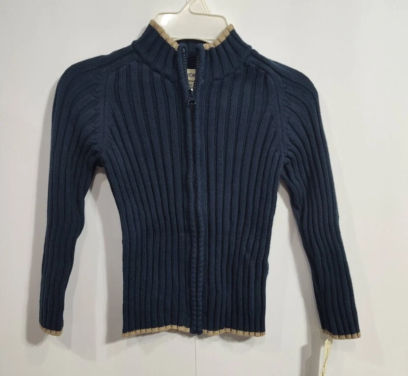 Cherokee Boys Size 5T 100% Cotton 2007 Long Sleeve Zipper Cardigan Inky Blue NWT - Image 4 of 4