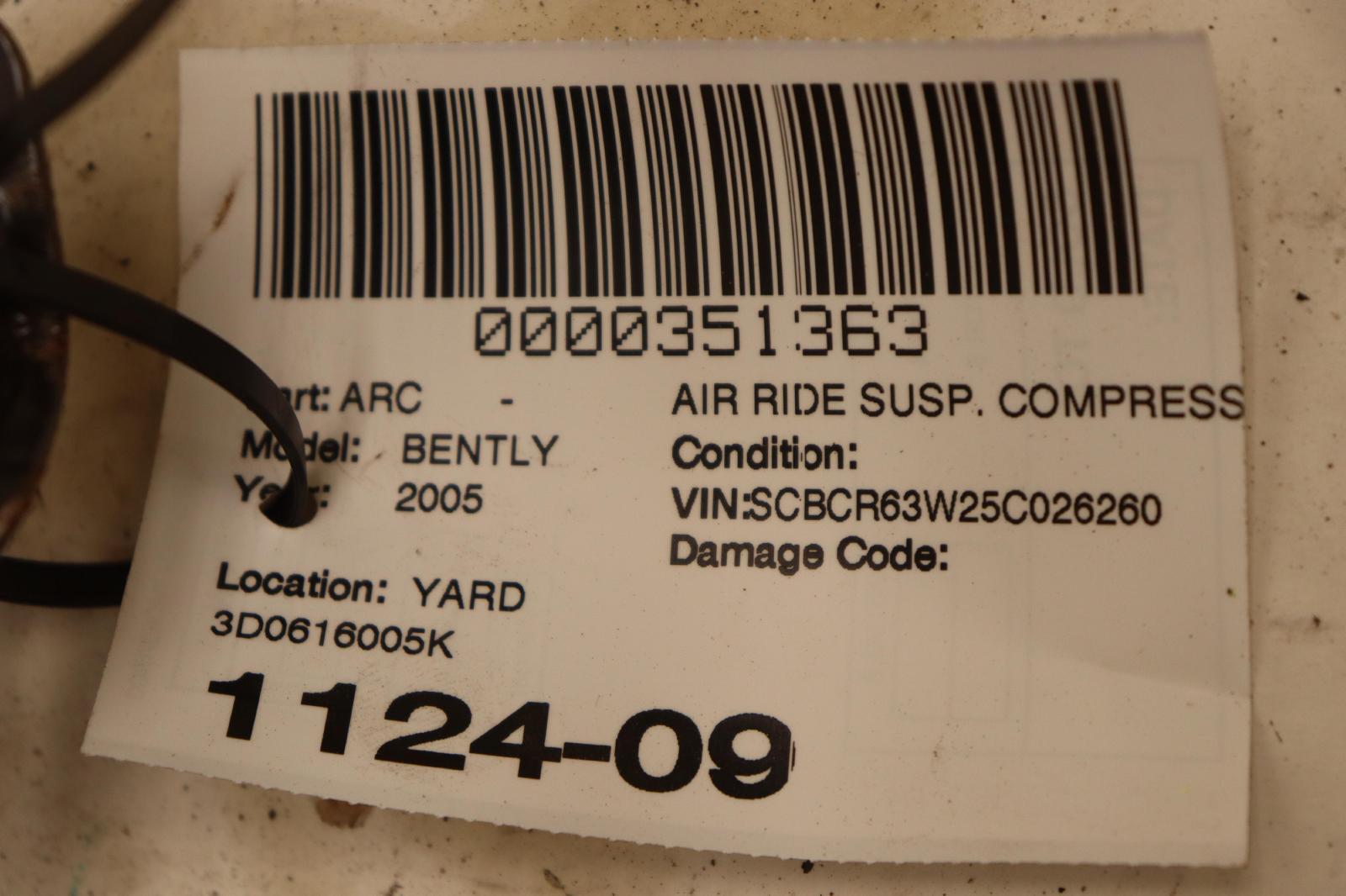 2003-2011 BENTLEY CONTINENTAL GT AIR RIDE SUSPENSION COMPRESSOR PUMP OEM
