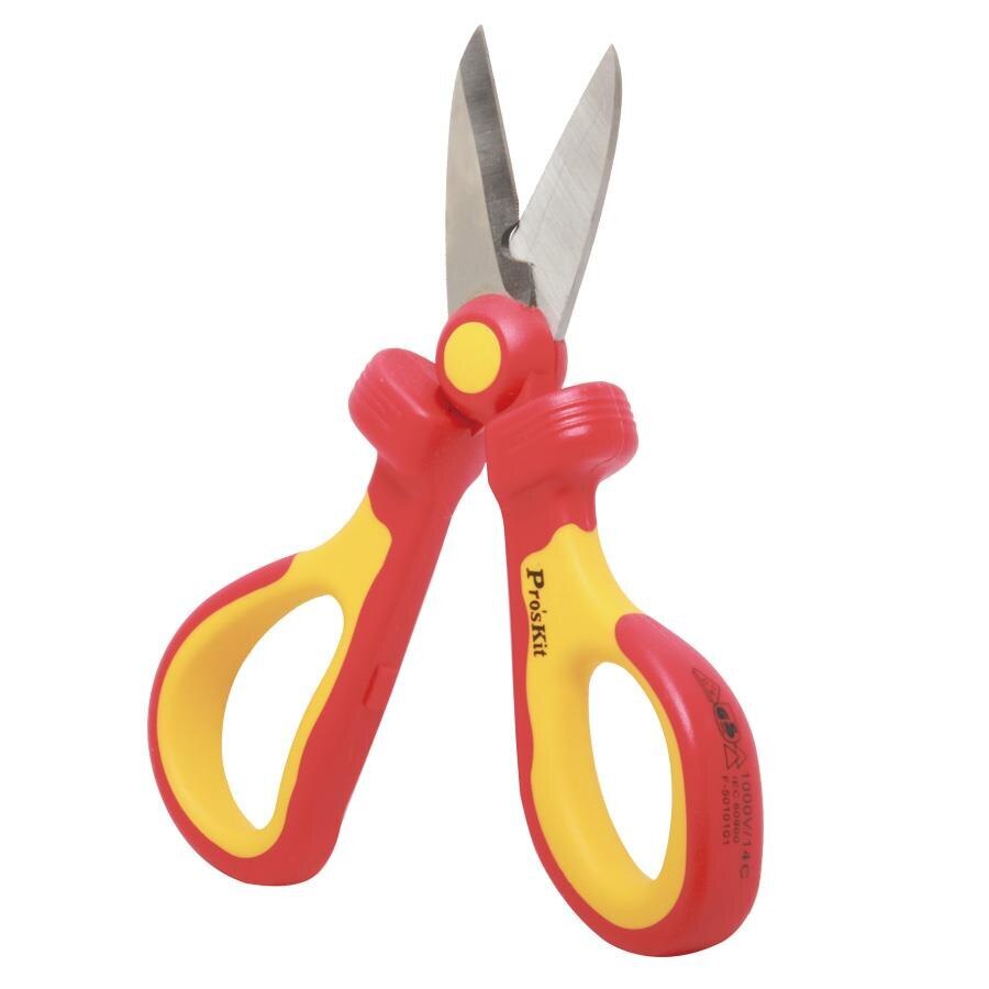 Insulated 1000V Electrician Scissors for Safe Electrical Work-image