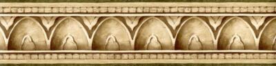 Brown Faux Stone Egg Dart Arch Crown Moulding Architectural Wallpaper Border