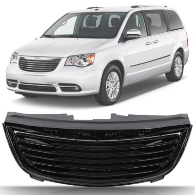 Fits 2011-2016 Chrysler Town And Country Front Bumper Grille Grill Gloss Black