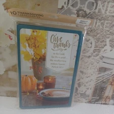 Give Thanks Religious Hallmark Dayspring Thanksgiving Cards & envelopes- 10 pack