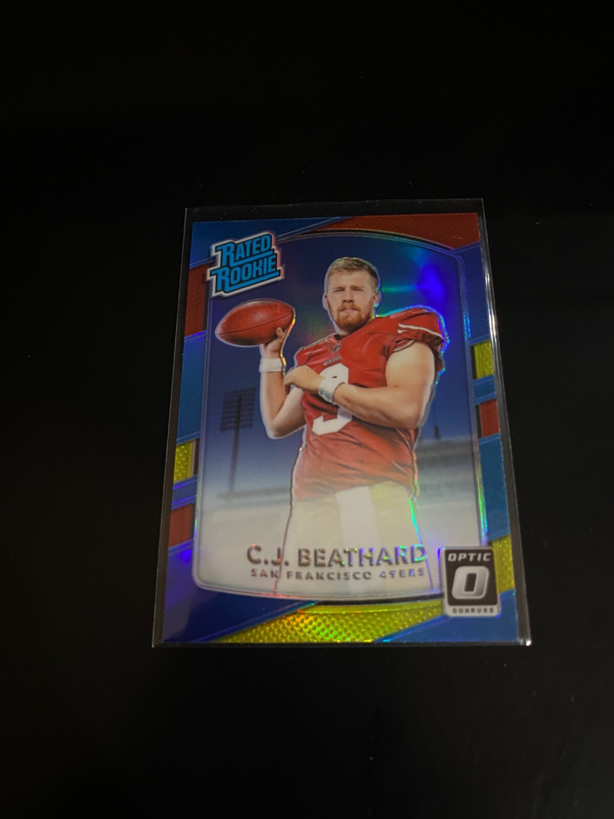 C.J. Beathard 2017 Donruss Optic Yellow Red Prizm RC 49ers 170 PWE