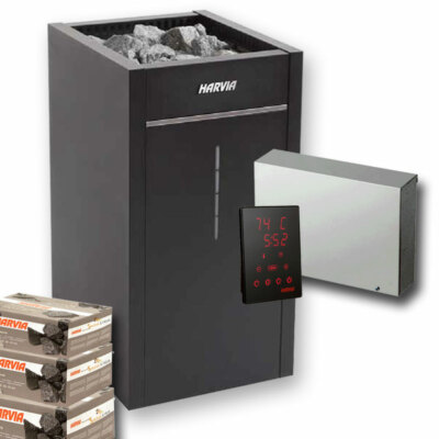 HARVIA Virta Combi Sauna Kombiofen 10,8 kW schwarz + Steuerung Xenio CX110-C