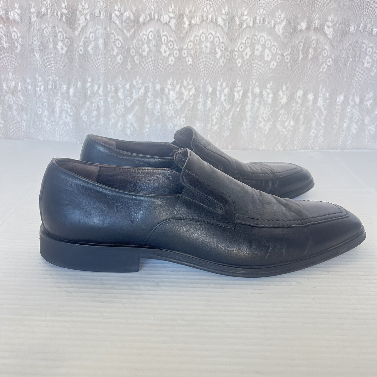 Bruno Magli Black Leather Raging Loafers Shoes Mens Sz 15 Handmade Dress Work Bruno Magli Raging Loafers Black Leather Dress Shoes Mens  main image 2