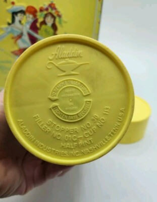 Vintage 1971 Yellow Junior Miss Aladdin Metal Tin Lunchbox