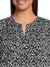 Terra & Sky Women's  Linen Blend Pintuck Dress with Flutter Sleeves Size 2X --W2