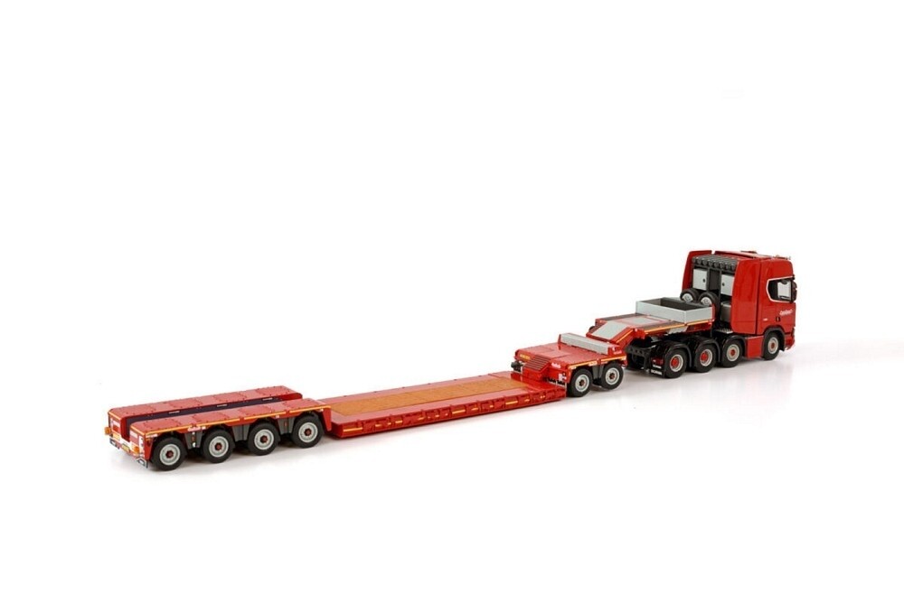 ミニカー WSI 1/50 Scania Lowloader 6ac Nooteboom Scania R Highline CR20H Lowloader Nooteboom Red Line WSI