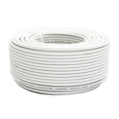 PremiumX 20m Mini Koaxialkabel 4mm SAT TV Koax Kabel Weiß Antennenkabel UHD 4K