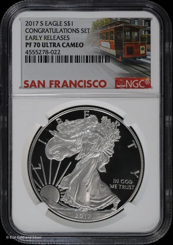 2017-S Proof $1 American Silver Eagle NGC PF 70 | Congratulations Set