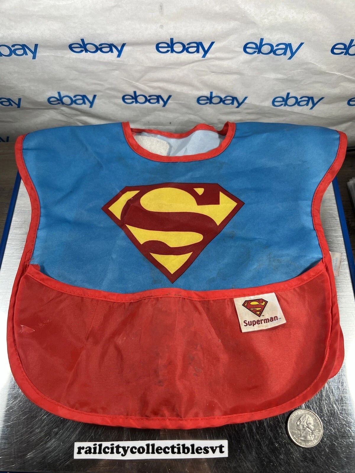 Vintage Bumkins Superman Superbib With Cape
