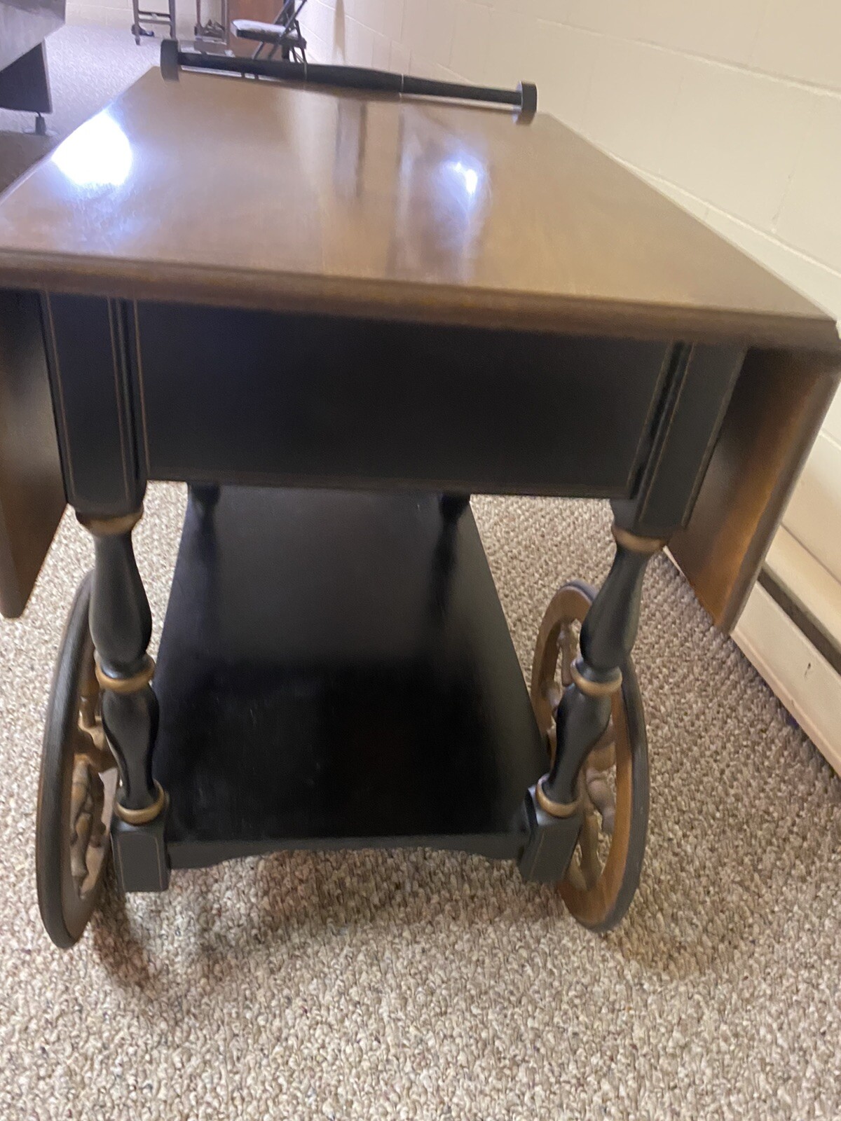 VINTAGE HEYWOOD WAKEFIELD TEA CART BAR CART eBay
