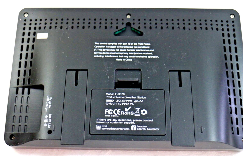 Newentor FJ3378 White Black Portable Wireless Weather Station No wall Sensor - Image 3 of 4